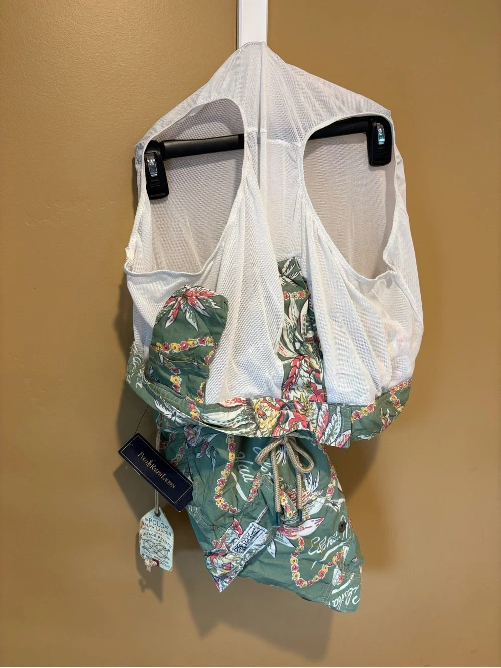 Polo Ralph Lauren Men’s Size 36-38” Vintage Aloha Hawaiian Print Swim Shorts